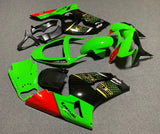 Green, Gold, Black and Red Fairing Kit for a 2003 & 2004 Kawasaki ZX-6R 636 motorcycle