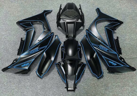 Kawasaki Ninja ZX-10R Fairings (2011-2015) Matte Black, Blue at KingsMotorcycleFairings.com