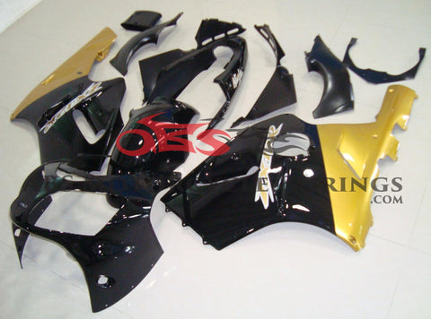 Kawasaki Ninja ZX12R (2000-2001) Black, Gold & White Fairings at KingsMotorcycleFairings.com