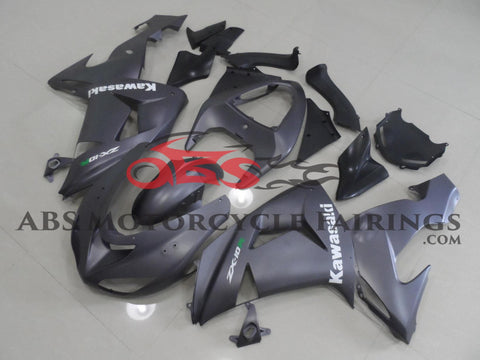 Kawasaki ZX10R Fairings (2006-2007) Matte Gray, White at KingsMotorcycleFairings.com