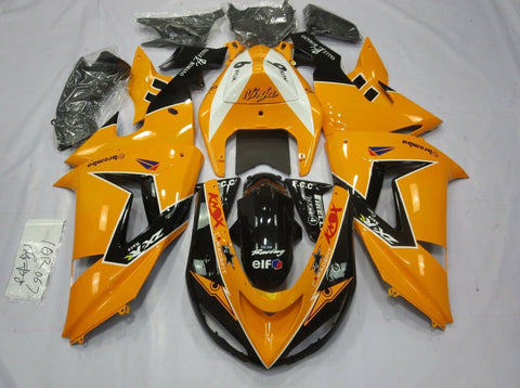Kawasaki ZX10R Fairings (2006-2007) Orange, Black, White by KingsMotorcycleFairings.com
