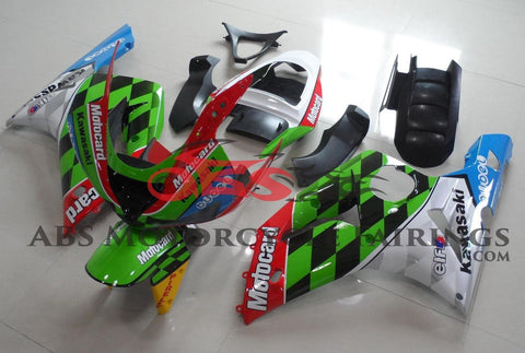 Kawasaki ZX6R 636 Fairings (2003-2004) Green, Black, Red, White, Blue Motocard at KingsMotorcycleFairings.com