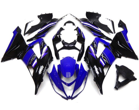 Kawasaki ZX6R 636 Fairings (2013-2018) Blue Gloss, Black, White at KingsMotorcycleFairings.com
