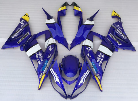 Kawasaki ZX6R 636 Fairings (2013-2018) Blue, White, Black, Yellow at KingsMotorcycleFairings.com