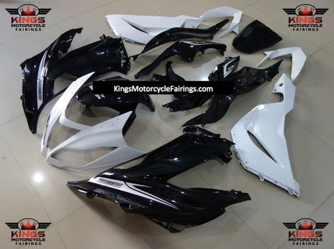Kawasaki ZX6R 636 Fairings (2013-2018) White Gloss, Black at KingsMotorcycleFairings.com