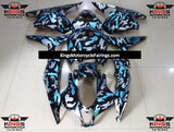 Light Blue, Grey and Black Camouflage Fairing Kit for a 2009, 2010, 2011 & 2012 Honda CBR600RR motorcycle