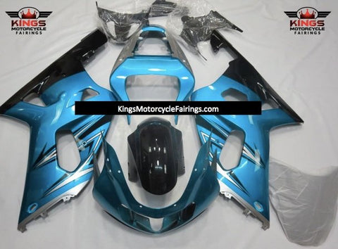 Suzuki GSXR600 (2000-2003) Light Blue, Silver & Black Fairings