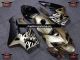 Light Gold and Black Tribal Fairing Kit for a 2005 and 2006 Honda CBR600RR motorcycle