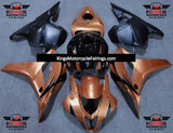 Light Copper Orange, Black and Matte Black Fairing Kit for a 2009, 2010, 2011 & 2012 Honda CBR600RR motorcycle