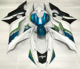 White, Light Blue, Green and Black Fairing Kit for a 2017, 2018, 2019 & 2020 Yamaha YZF-R6 motorcycle