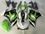 White, Green and Black Shark Teeth Fairing Kit for a Yamaha YZF-R3 2015, 2016, 2017 & 2018 motorcycle