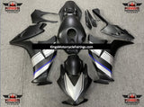 Matte Black, Silver and Blue Fairing Kit for a 2012, 2013, 2014, 2015 & 2016 Honda CBR1000RR motorcycle