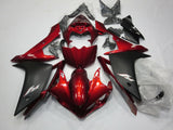 Candy Red, Matte Black and Silver Fairing Kit for a 2007 & 2008 Yamaha YZF-R1 motorcycle