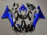 Matte Black, Blue and Gold Fairing Kit for a 2008, 2009, 2010, 2011, 2012, 2013, 2014, 2015 & 2016 Yamaha YZF-R6 motorcycle