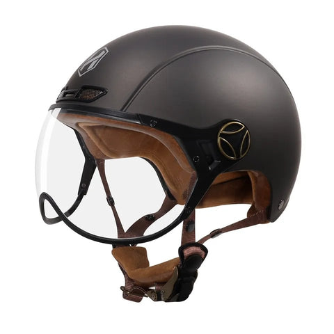Matte Black Half Face Retro Space Motorcycle Helmet is brought to you by KingsMotorcycleFairings.com