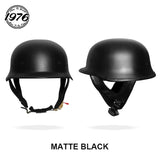 Matte Black Half Face Soldier Motorcycle Helmet is brought to you by KingsMotorcycleFairings.com