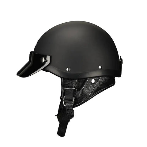 Matte Black Retro Open Face 3/4 Beasley Motorcycle Helmet is brought to you by KingsMotorcycleFairings.com