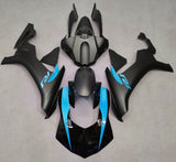 Matte Black, Gloss Black and Light Blue Fairing Kit for a 2015, 2016, 2017, 2018 & 2019 Yamaha YZF-R1 motorcycle