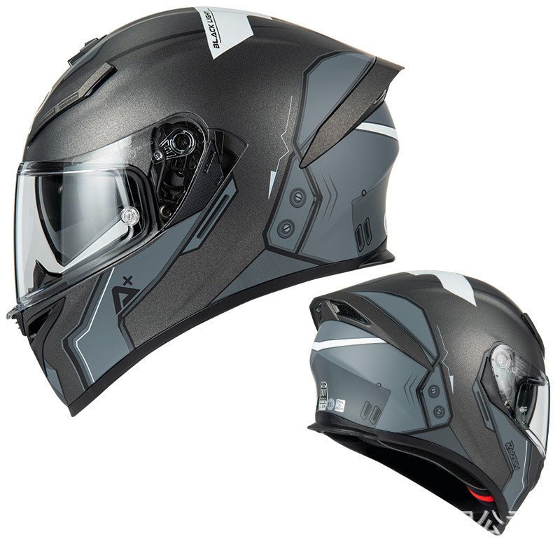 black and grey motorcycle helmet Motorcycle Helmet in Black Satin & Matte Gray
