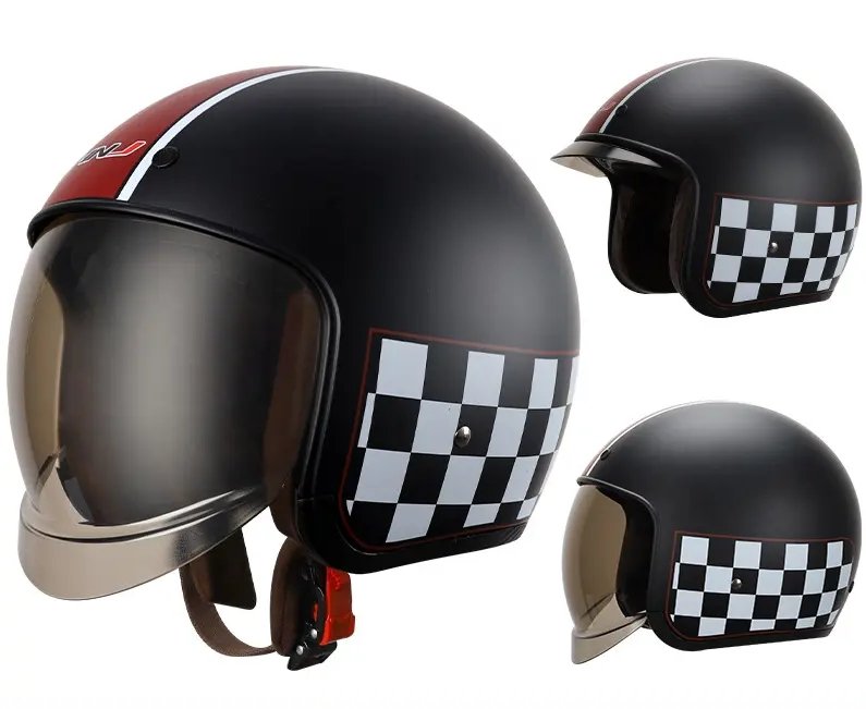 RIOTT VINTAGE HELMET × KINGS マットブラック / M Retro Motorcycle Helmet in Matte Black, Red, White | Kings
