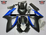 Matte Black and Blue Fairing Kit for a 2006 & 2007 Suzuki GSX-R600 motorcycle
