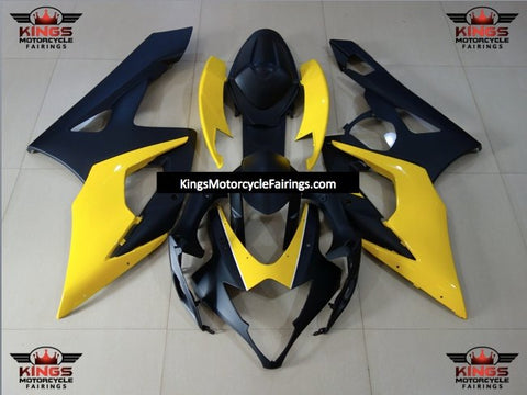 Matte Black and Yellow Fairing Kit for a 2005 & 2006 Suzuki GSX-R1000 motorcycle