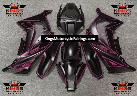 Matte Black and Pink Fairing Kit for a 2011, 2012, 2013, 2014 & 2015 Kawasaki Ninja ZX-10R motorcycle
