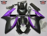Matte Black and Purple Fairing Kit for a 2006 & 2007 Suzuki GSX-R750 motorcycle