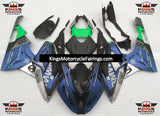Matte Blue, Matte Silver, Matte Black and Green Fairing Kit for a 2009, 2010, 2011, 2012, 2013 and 2014 BMW S1000RR motorcycle