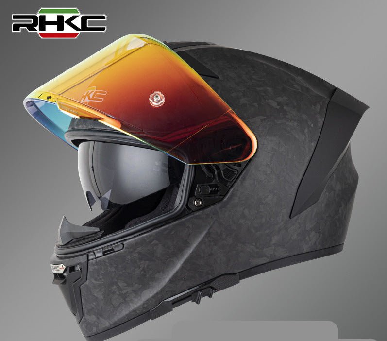 Matte Forged Carbon Fiber RHKC Motorcycle Helmet Matte Forged Carbon Fiber RHKC Motorcycle Helmet