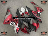 Matte Red, Matte Black and Matte Silver Fairing Kit for a 2017 and 2018 BMW S1000RR motorcycle