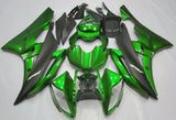 Green and Matte Black Fairing Kit for a 2006 & 2007 Yamaha YZF-R6 motorcycle