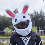 White Rabbit Cartoon Motorcycle Helmet Cover is brought to you by KingsMotorcycleFairings.com