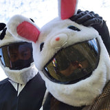 White Rabbit Cartoon Motorcycle Helmet Cover is brought to you by KingsMotorcycleFairings.com
