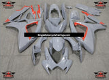 Nardo Gray and Red Fairing Kit for a 2006 & 2007 Suzuki GSX-R600 motorcycle