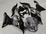 Nardo Gray and Black Fairing Kit for a 2013, 2014, 2015, 2016, 2017 & 2018 Kawasaki ZX-6R 636 motorcycle