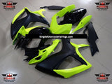 Neon Yellow, Matte Black and Gloss Black Fairing Kit for a 2006 & 2007 Suzuki GSX-R750 motorcycle