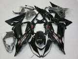 Black, Silver and Red Fairing Kit for a 2013, 2014, 2015, 2016, 2017 & 2018 Kawasaki ZX-6R 636 motorcycle