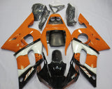 Orange, Black and White Fairing Kit for a 1998, 1999, 2000, 2001 & 2002 Yamaha YZF-R6 motorcycle