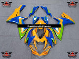 Orange, Blue and Green Fairing Kit for a 2011, 2012, 2013, 2014, 2015, 2016, 2017, 2018, 2019, 2020 & 2021 Suzuki GSX-R750 motorcycle