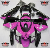 Pink and Black Power Fairing Kit for a 2003 and 2004 Honda CBR600RR motorcycle