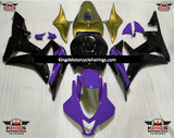 Purple, Black and Gold Fairing Kit for a 2007 and 2008 Honda CBR600RR motorcycle.
