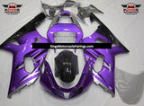 Purple, Silver and Black Fairing Kit for a 2000, 2001, 2002 & 2003 Suzuki GSX-R750 motorcycle