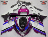 Purple, White, Dark Purple and Blue Fairing Kit for a 2004 & 2005 Suzuki GSX-R600 motorcycle