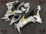 Fairing kit for a Kawasaki Ninja ZX10R (2008-2010) Pearl White & Gold