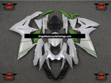 Pearl White and Green Fairing Kit for a 2011, 2012, 2013, 2014, 2015, 2016, 2017, 2018, 2019, 2020 & 2021 Suzuki GSX-R750 motorcycle