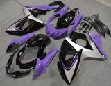 Purple, Black and Silver Fairing Kit for a 2009, 2010, 2011, 2012, 2013, 2014, 2015 & 2016 Suzuki GSX-R1000 motorcycle