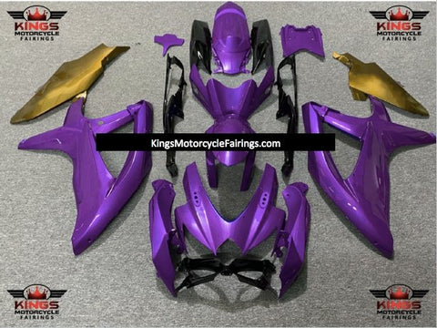 Purple, Gold and Black Fairing Kit for a 2008, 2009, & 2010 Suzuki GSX-R600 motorcycle