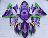 Purple, Green, Black, White and Yellow Fairing Kit for a 2004 & 2005 Kawasaki ZX-10R motorcycle