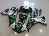 Black, White and Green Monster Fairing Kit for a 2009, 2010 & 2011 Yamaha YZF-R1 motorcycle
